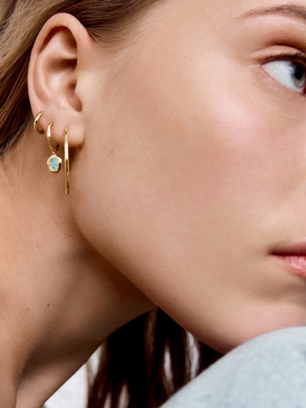 MONICA VINADER 18ct Gold Vermeil Siren Muse Mini Huggie Earrings
